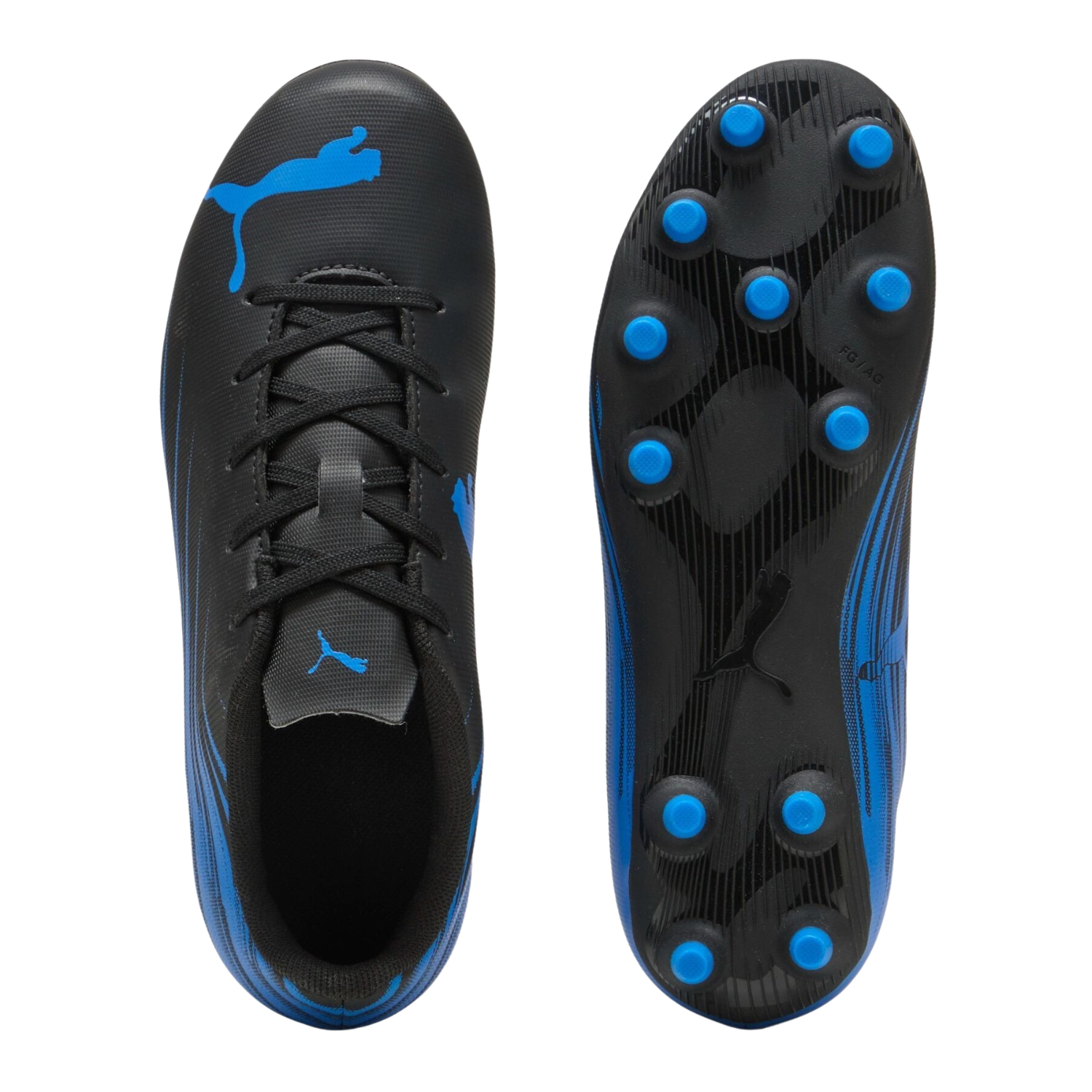 Puma Attacanto II FG/AG Football Boots Junior - Puma Black/Blue Football Boots Puma