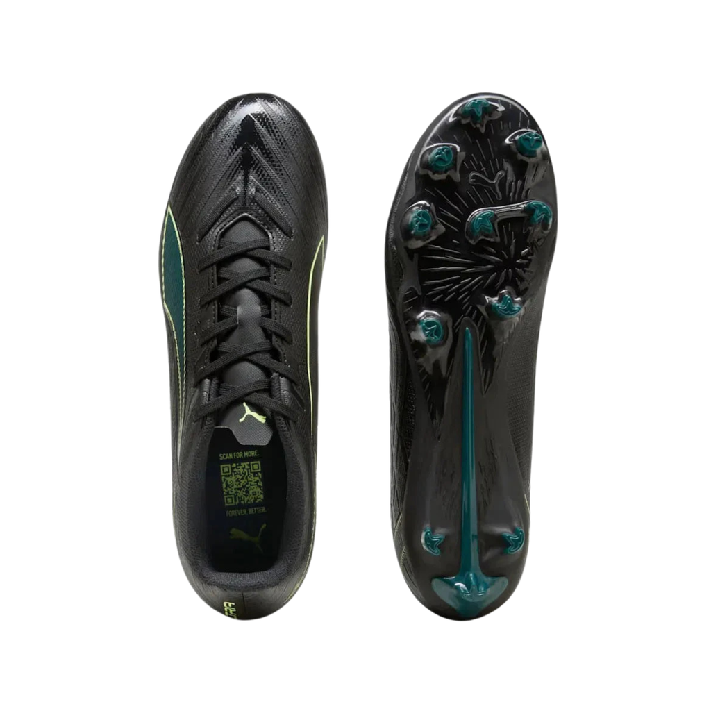 Puma Ultra 6 Play FG/AG Football Boots Unisex - Puma Black/Green Football Boots Puma